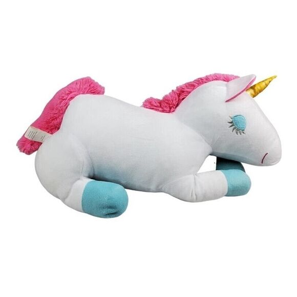 Your Zone Unicorn Pillow Plush White w/Pink Mane Stuffed Animal 2019 Kidcore 16" - Picture 2 of 10